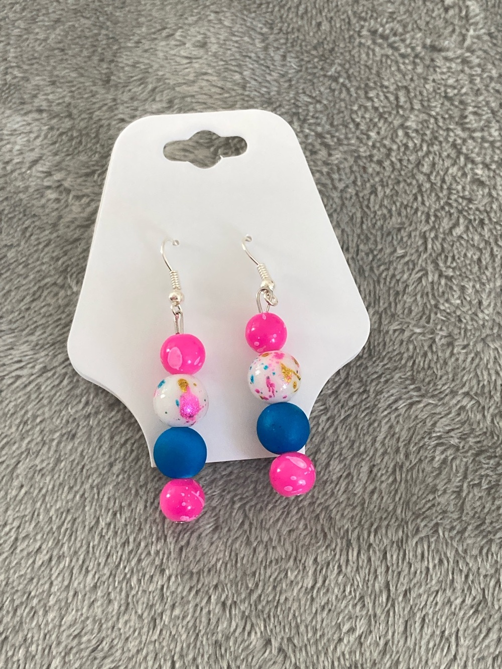 Vintage neon beaded earrings